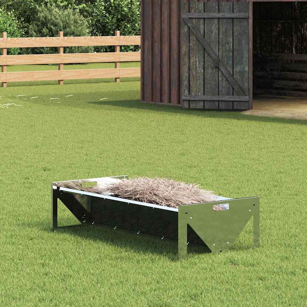 vidaXL Livestock Feeding Trough Silver 108 x 50 x 28 cm 10 kg 1