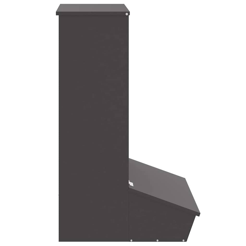 vidaXL Pig Feeder Black 55 x 51 x 91.5 cm 20 kg Cold-Rolled Steel 5