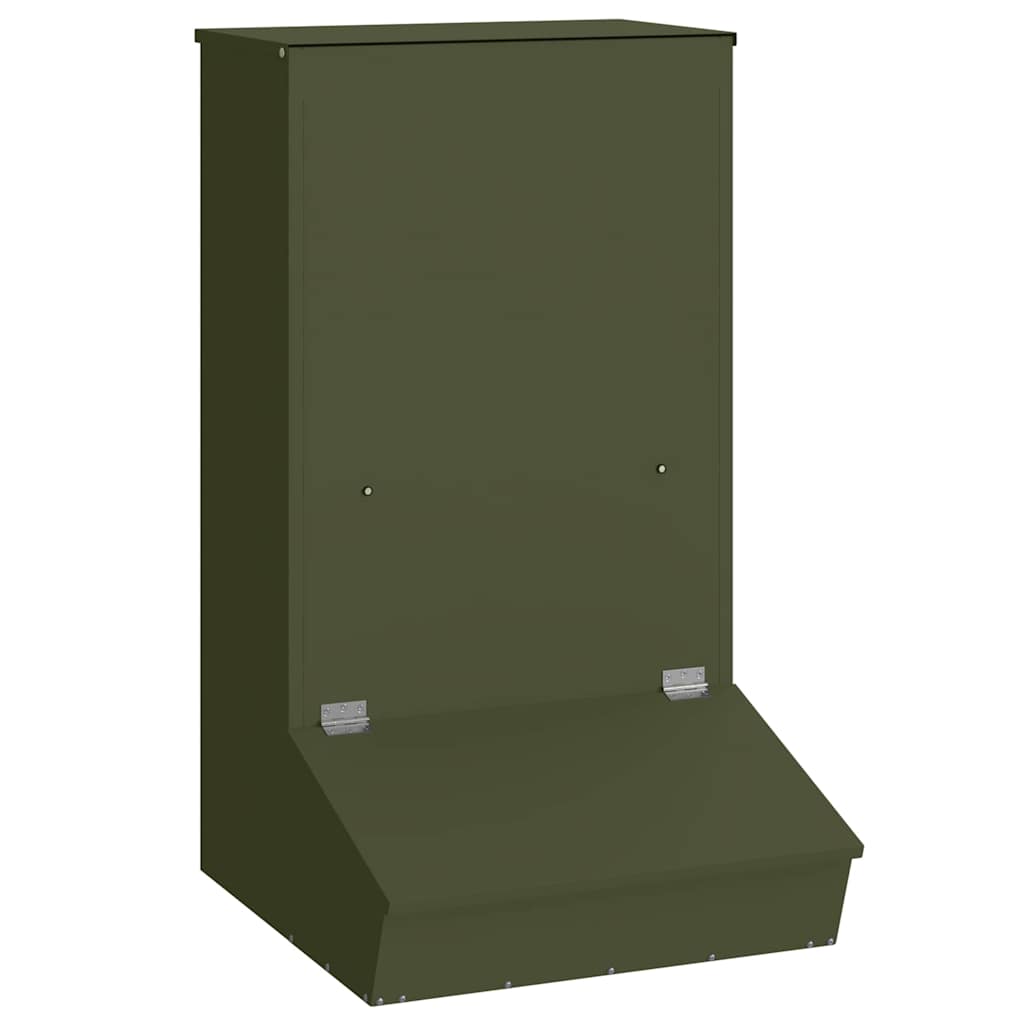 vidaXL Pig Feeder Olive Green 55 x 51 x 91.5 cm 20 kg 2