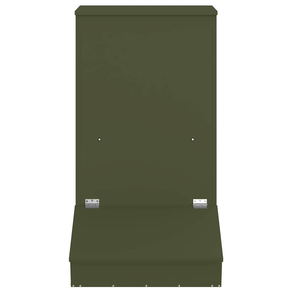 vidaXL Pig Feeder Olive Green 55 x 51 x 91.5 cm 20 kg 4