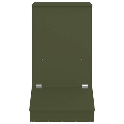 vidaXL Pig Feeder Olive Green 55 x 51 x 91.5 cm 20 kg 4