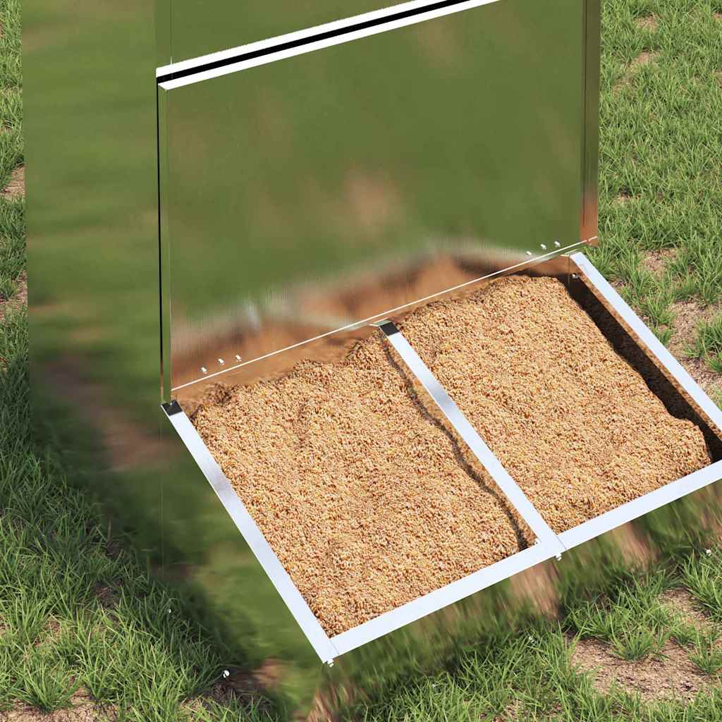 vidaXL Pig Feeder Silver 55 x 51 x 91.5 cm 20 kg Galvanised Steel 3