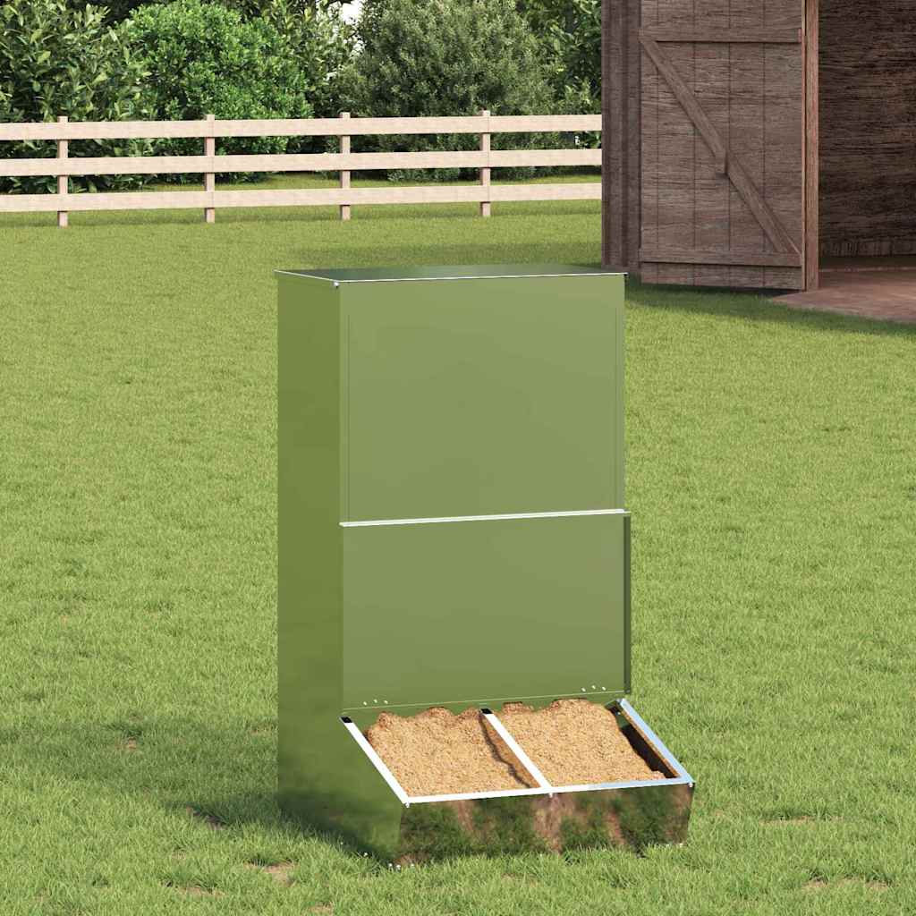 vidaXL Pig Feeder Silver 55 x 51 x 91.5 cm 20 kg Galvanised Steel 1