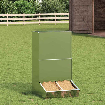vidaXL Pig Feeder Silver 55 x 51 x 91.5 cm 20 kg Galvanised Steel 1