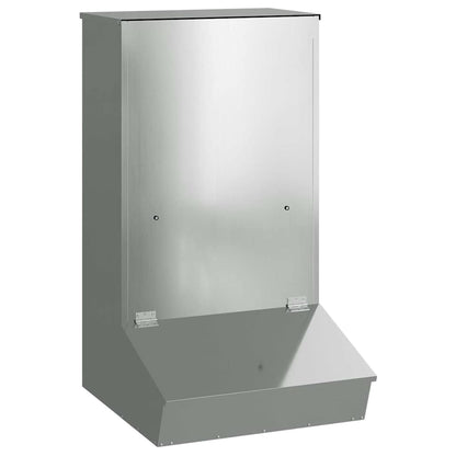 vidaXL Pig Feeder Silver 55 x 51 x 91.5 cm 20 kg Galvanised Steel 2