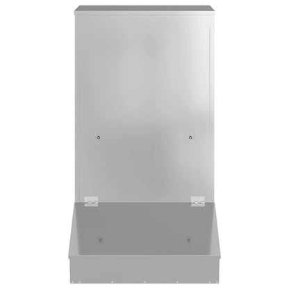 vidaXL Pig Feeder Silver 82 x 51 x 91.5 cm 20 kg Galvanised Steel 4