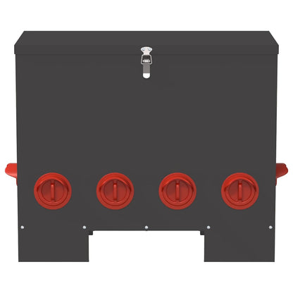 vidaXL Chicken Feeder Black 60.5 x 29 x 51 cm 25 kg Cold-Rolled Steel 4