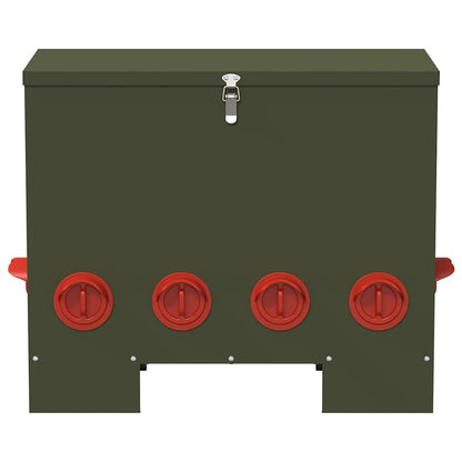 vidaXL Chicken Feeder Olive Green 60.5 x 29 x 51 cm 25 kg 4