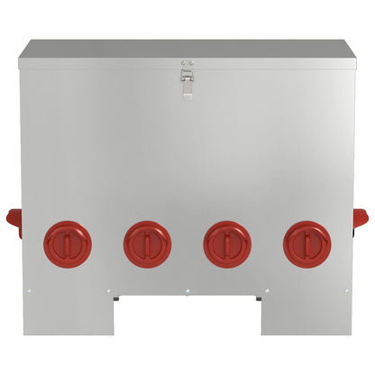 vidaXL Chicken Feeder Silver 60.5 x 29 x 51 cm 25 kg Galvanised Steel 4