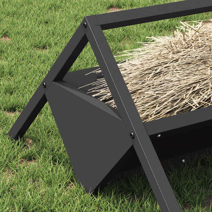 vidaXL Livestock Feeding Trough Black 111 x 76 x 38 cm 10 kg 4