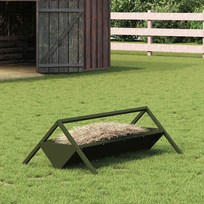 vidaXL Livestock Feeding Trough Olive Green 111 x 76 x 38 cm 10 kg 1