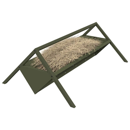 vidaXL Livestock Feeding Trough Olive Green 111 x 76 x 38 cm 10 kg 3