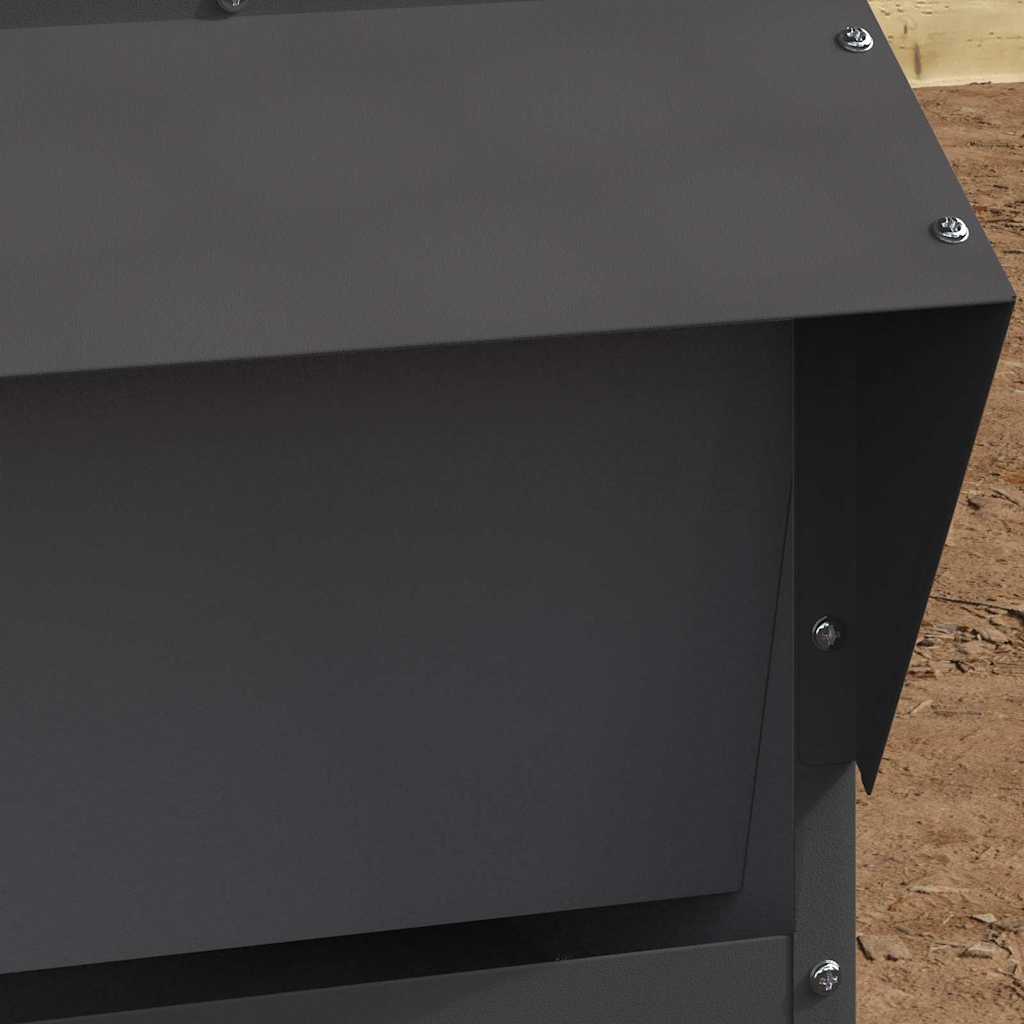 vidaXL Chicken Feeder Black 40.5 x 45 x 41 cm 20 kg Cold-Rolled Steel 1