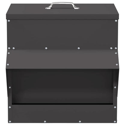 vidaXL Chicken Feeder Black 40.5 x 45 x 41 cm 20 kg Cold-Rolled Steel 5