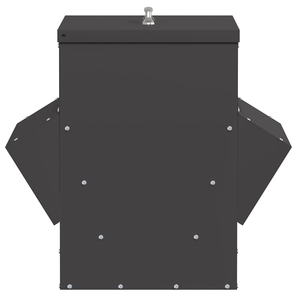 vidaXL Chicken Feeder Black 40.5 x 45 x 41 cm 20 kg Cold-Rolled Steel 6
