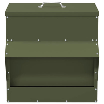 vidaXL Chicken Feeder Olive Green 40.5 x 45 x 41 cm 20 kg 5