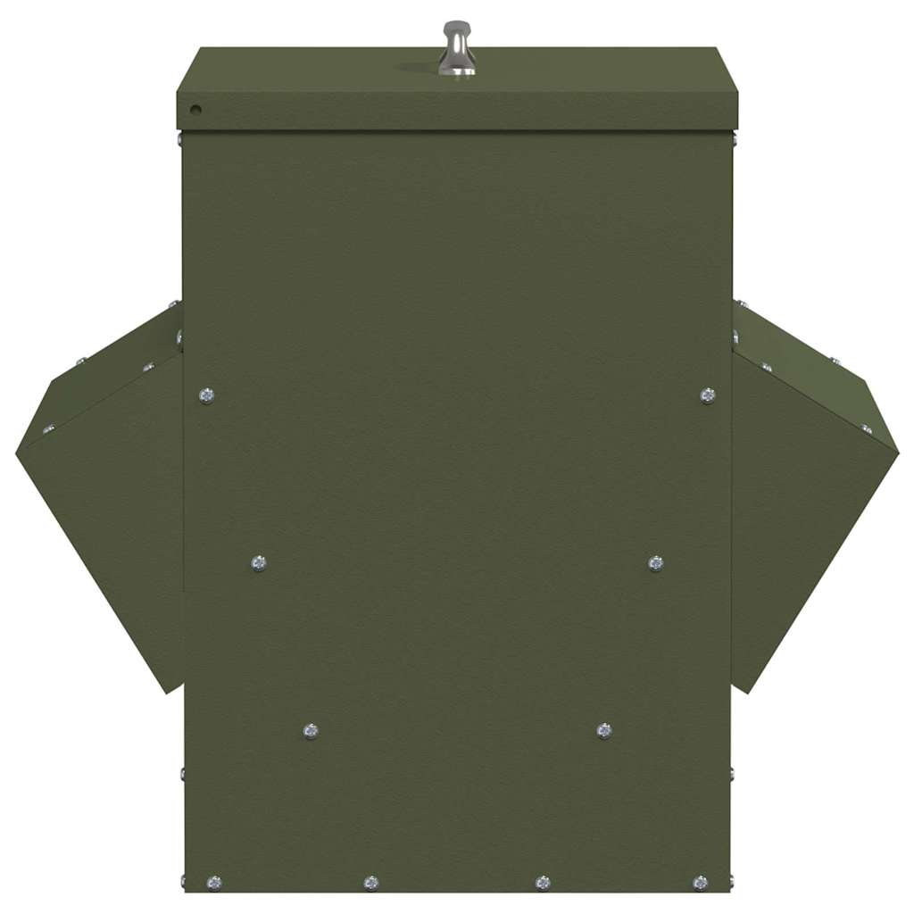 vidaXL Chicken Feeder Olive Green 40.5 x 45 x 41 cm 20 kg 6