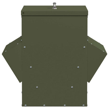 vidaXL Chicken Feeder Olive Green 40.5 x 45 x 41 cm 20 kg 6