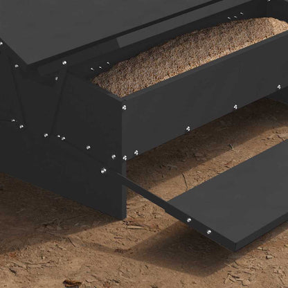 vidaXL Chicken Treadle Feeder Black 75 x 53 x 20.5 cm 10 kg 4