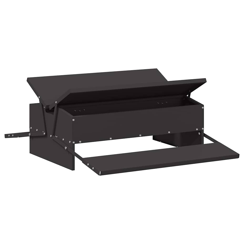 vidaXL Chicken Treadle Feeder Black 75 x 53 x 20.5 cm 10 kg 2