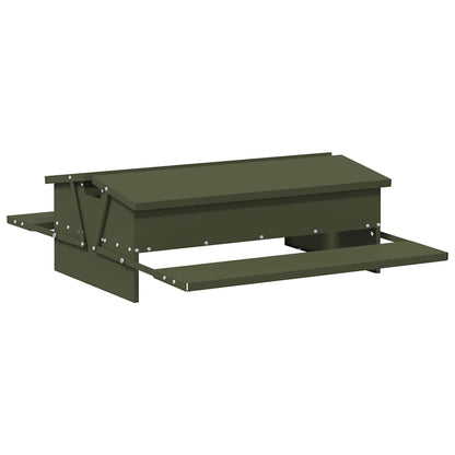 vidaXL Chicken Treadle Feeder Olive Green 75 x 53 x 20.5 cm 10 kg 5