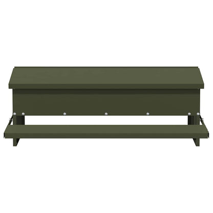vidaXL Chicken Treadle Feeder Olive Green 75 x 53 x 20.5 cm 10 kg 6