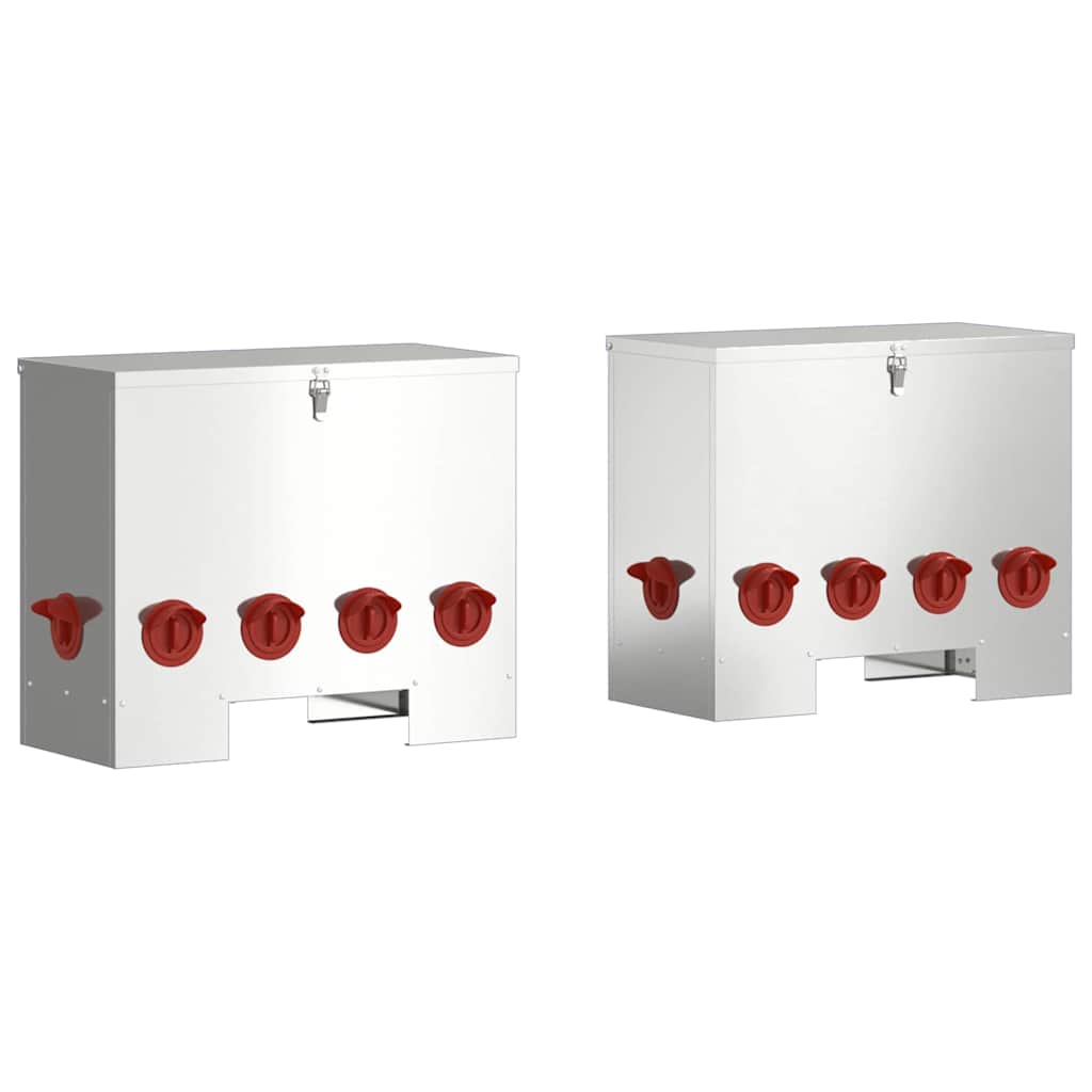 vidaXL Chicken Feeder 2 Silver 60.5 x 29 x 51 cm 25 kg 2