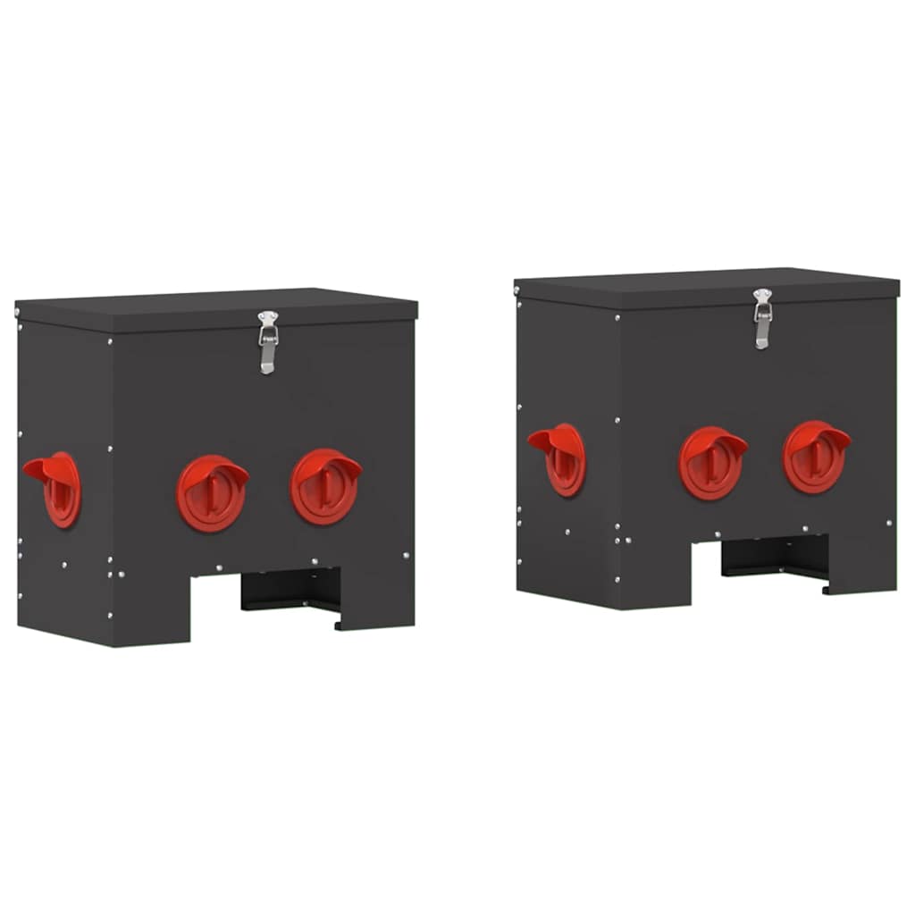 vidaXL Chicken Feeder 2 Black 40.5 x 25 x 38 cm 20 kg 2