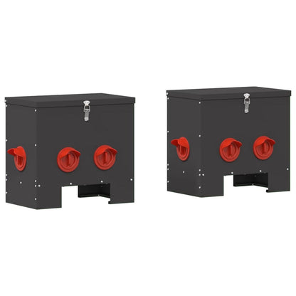 vidaXL Chicken Feeder 2 Black 40.5 x 25 x 38 cm 20 kg 2
