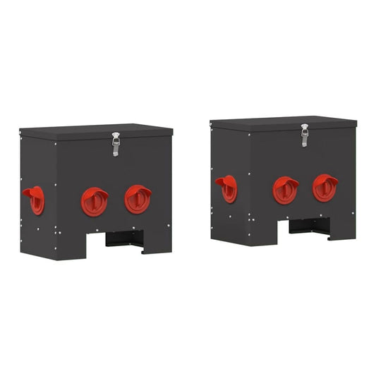 Chicken Feeder 60.5 x 29 x 51 cm 25 kg Black 4 ports 2