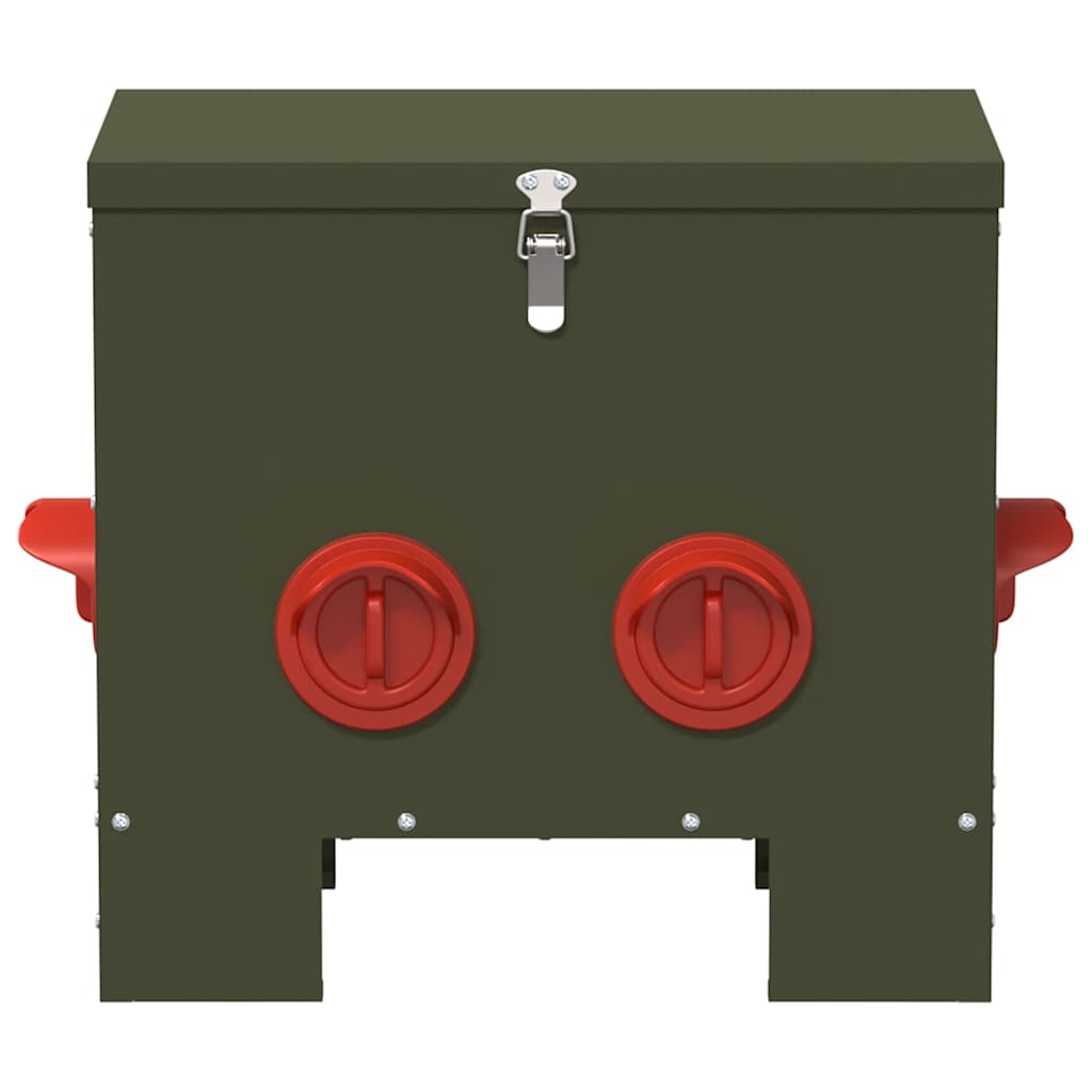 vidaXL Chicken Feeder 2 Olive Green 40.5 x 25 x 38 cm 20 kg 5
