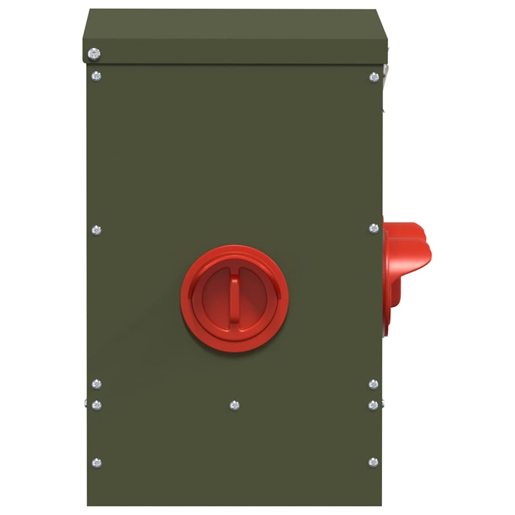 vidaXL Chicken Feeder 2 Olive Green 40.5 x 25 x 38 cm 20 kg 6
