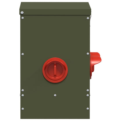 vidaXL Chicken Feeder 2 Olive Green 40.5 x 25 x 38 cm 20 kg 6