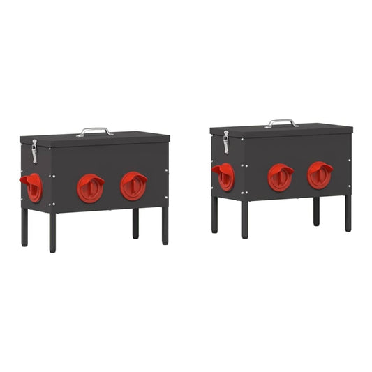 Chicken Feeder 42 x 20.5 x 33 cm 15 kg Black