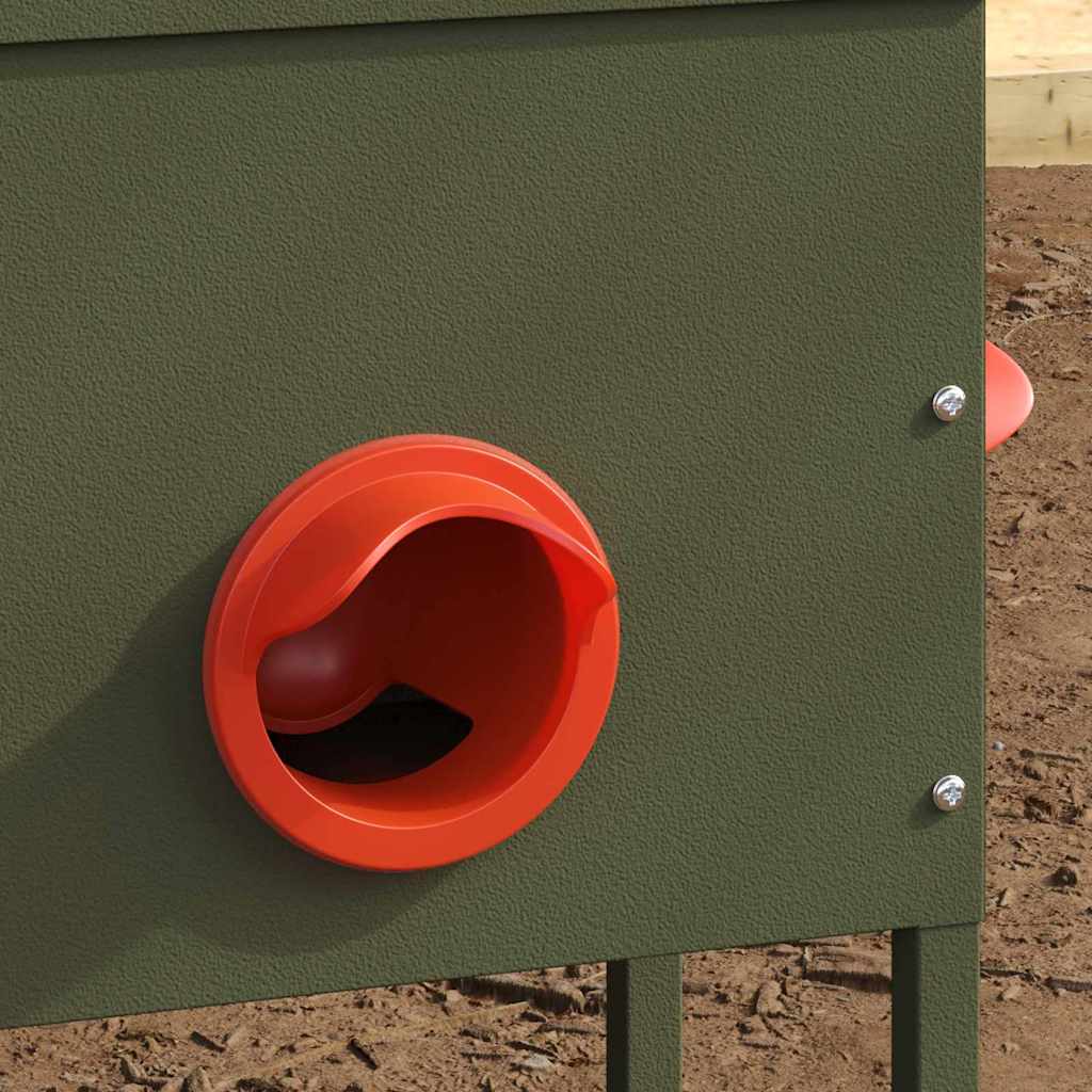 vidaXL Chicken Feeder 2 Olive Green 41.5 x 20.5 x 33 cm 15 kg 3