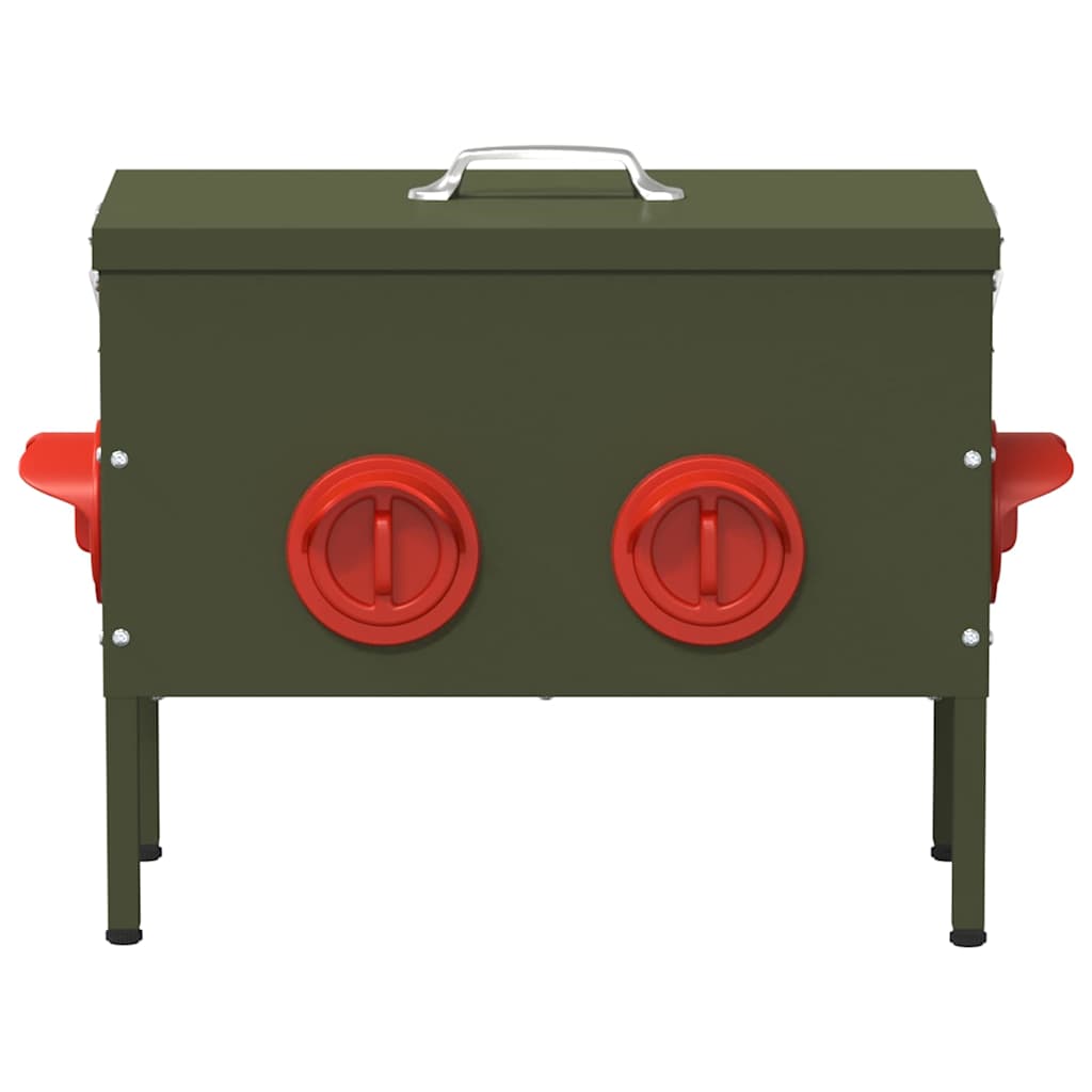 vidaXL Chicken Feeder 2 Olive Green 41.5 x 20.5 x 33 cm 15 kg 5