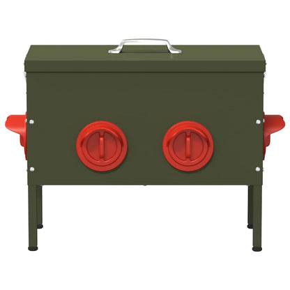 vidaXL Chicken Feeder 2 Olive Green 41.5 x 20.5 x 33 cm 15 kg 5