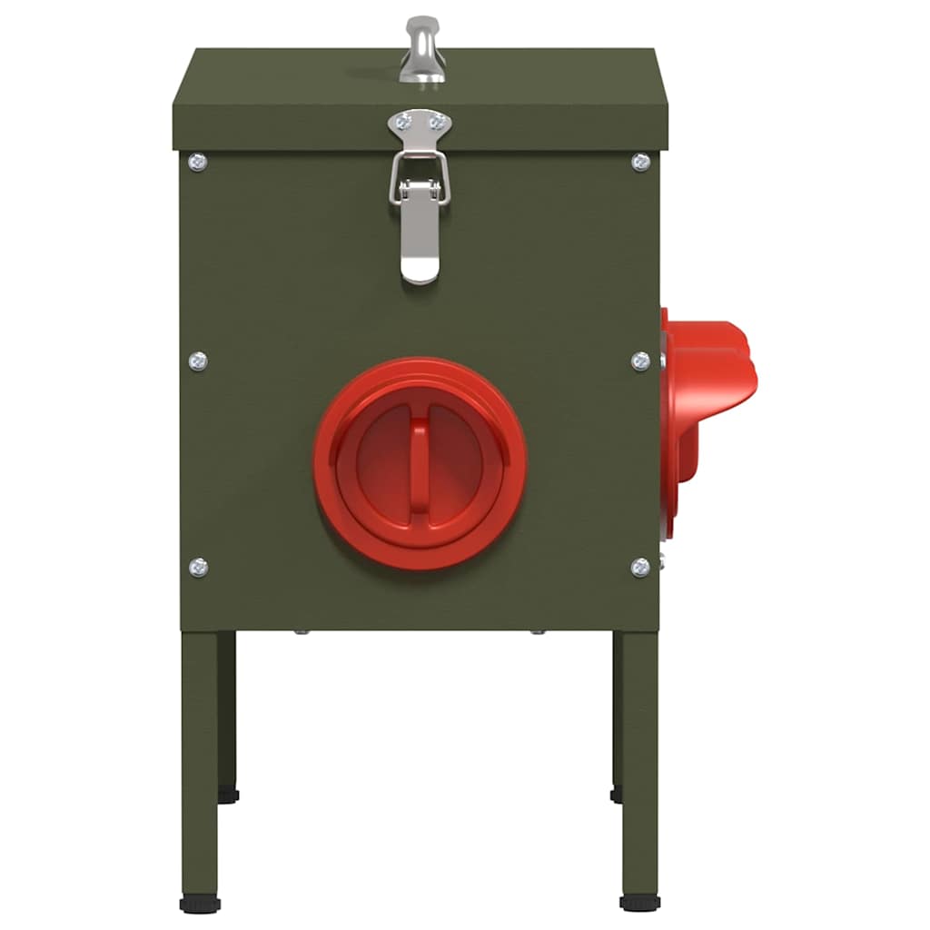 vidaXL Chicken Feeder 2 Olive Green 41.5 x 20.5 x 33 cm 15 kg 6
