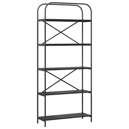 vidaXL Bookshelf 5-Tier 80 x 30 x 183 cm Engineered wood Black Oak 2