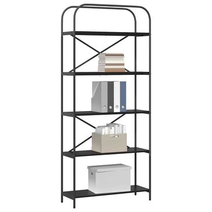 vidaXL Bookshelf 5-Tier 80 x 30 x 183 cm Engineered wood Black Oak 3