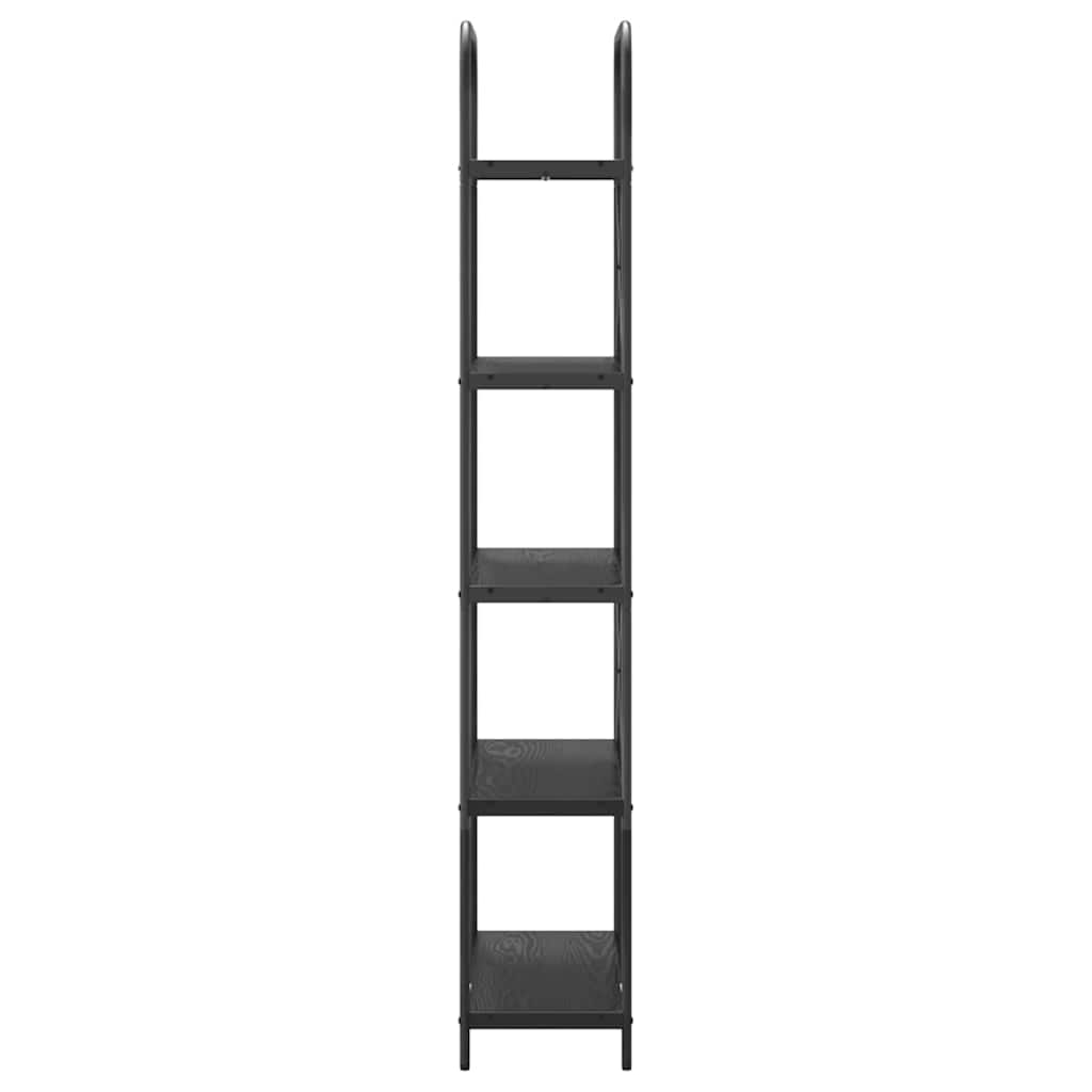 vidaXL Bookshelf 5-Tier 80 x 30 x 183 cm Engineered wood Black Oak 6