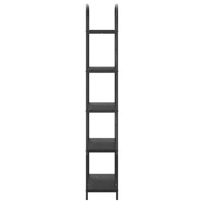 vidaXL Bookshelf 5-Tier 80 x 30 x 183 cm Engineered wood Black Oak 6