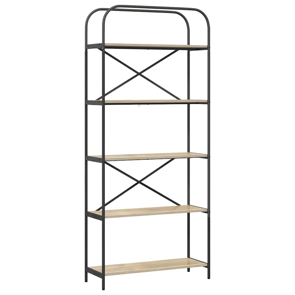 vidaXL Bookshelf 5-Tier 80 x 30 x 183 cm Engineered wood Sonoma Oak 2