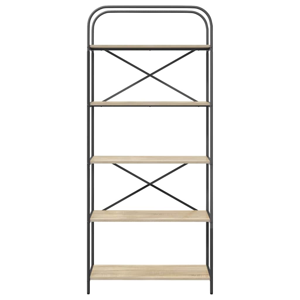 vidaXL Bookshelf 5-Tier 80 x 30 x 183 cm Engineered wood Sonoma Oak 5
