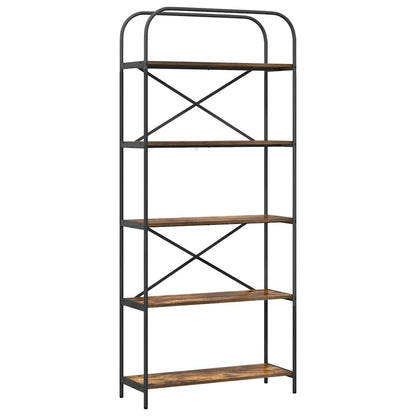 vidaXL Bookshelf 5-Tier 80 x 30 x 183 cm Engineered wood Smoked Oak 2