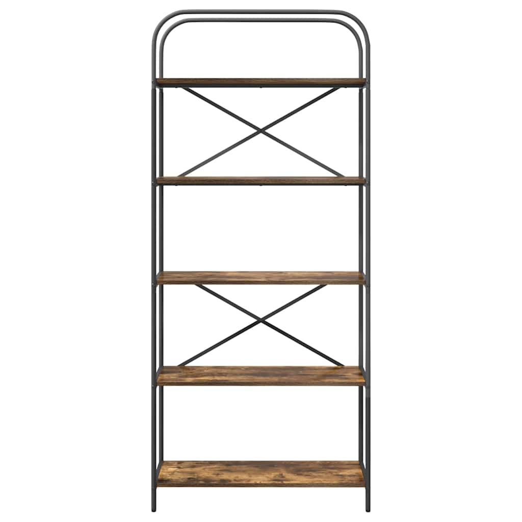 vidaXL Bookshelf 5-Tier 80 x 30 x 183 cm Engineered wood Smoked Oak 5