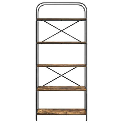 vidaXL Bookshelf 5-Tier 80 x 30 x 183 cm Engineered wood Smoked Oak 5