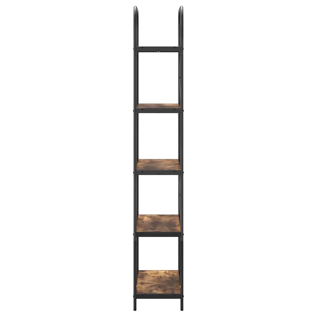 vidaXL Bookshelf 5-Tier 80 x 30 x 183 cm Engineered wood Smoked Oak 6