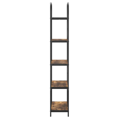 vidaXL Bookshelf 5-Tier 80 x 30 x 183 cm Engineered wood Smoked Oak 6