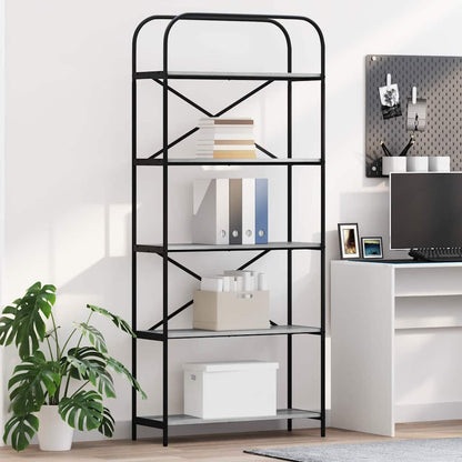 vidaXL Bookshelf 5-Tier 80 x 30 x 183 cm Engineered wood Grey Sonoma 1